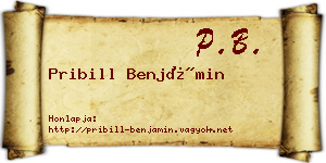 Pribill Benjámin névjegykártya